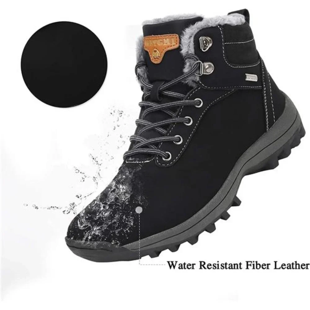 Men's Winter Snow Boots Warm Ankle Anti-Slip Water Resistant Hiking Walk…